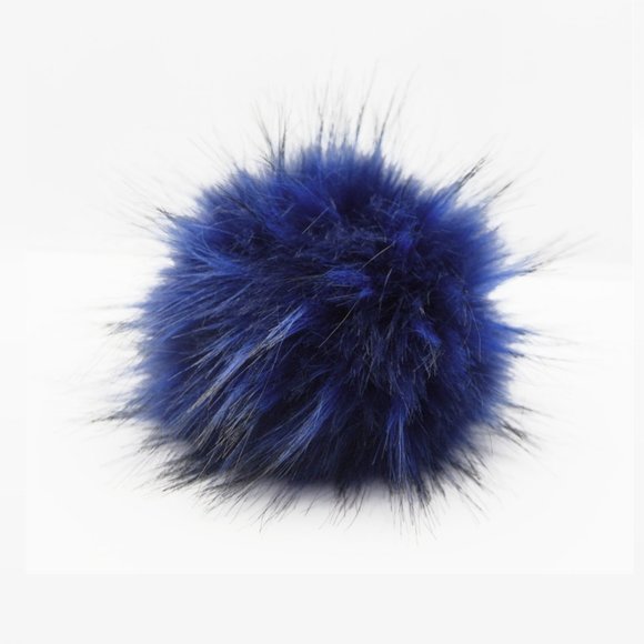 $6 Add-on Removable Dark Blue Pompom with Snap - Picture 1 of 1